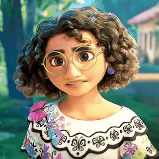 😑 Mirabel Madrigal Encanto Мирабель, Энканто, Дисней, мультфильм, персонаж, девочка, очки telegram sticker