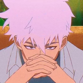😒 Anime, Cartone animato, Personaggio, Manga, Animato, Capelli bianchi, Persona telegram sticker