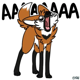 ❗️ AAAAAAA volpe, animale, cartone animato, urlante, divertente, meme telegram sticker