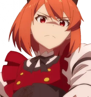 😤 anime, woman, angry, red hair, serious, cartoon telegram sticker