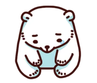 🙇 북극곰, 슬픈, 우는, 귀여운, 만화, 동물, 스티커 telegram sticker