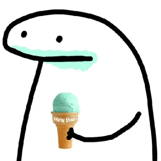 😀 florkofcows, glace, dessin animé, mignon, dessert whatsapp sticker