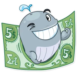 💪 Wal, Cartoon, Geld, Währung, Finanzen, Witz telegram sticker