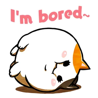 😿 I'm bored~ 猫, 退屈, かわいい, 動物, 漫画, ステッカー telegram sticker