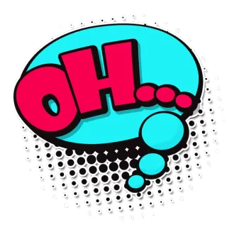 😐 OH... bulle de dialogue, exclamation, BD, pop art, expression telegram sticker
