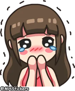 🥺 @MHStickers girl, anime, cute, crying, sad telegram sticker