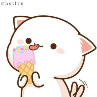 🍦 @hotlve ice cream, cat, cute, sweet, dessert telegram sticker