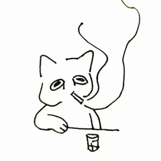 🚬 кот, курение, напиток, мультфильм, животное telegram sticker