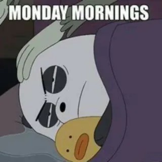 ✨ MONDAY MORNINGS lunes, mañanas, soñoliento, dibujos animados telegram sticker