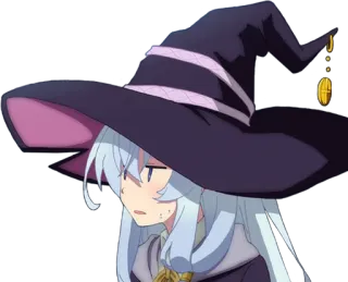 😐 ведьма, аниме, шляпа, магия, мультфильм telegram sticker