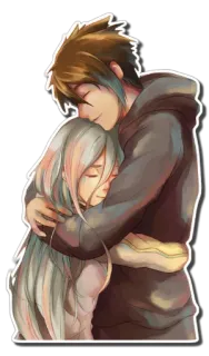 ❤ Abraço, Amor, Romance, Anime, Casal telegram sticker