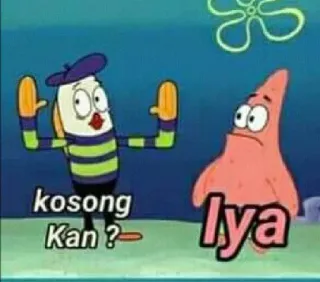 ➖ kosong Kan? Bob l'éponge, Patrick, Vide, Oui, Dessin animé telegram sticker