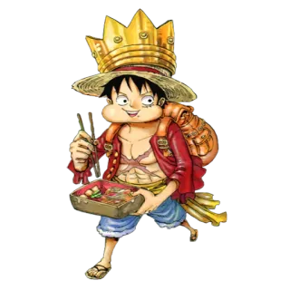 😋 Luffy One Piece luffy, one piece, anime, dessin animé, nourriture, manga whatsapp sticker