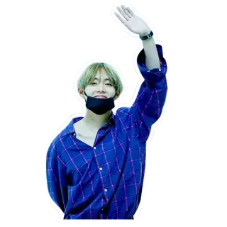 👋 V BTS, K-pop, Idol, Fan art, V, Kim Taehyung, Cantante telegram sticker