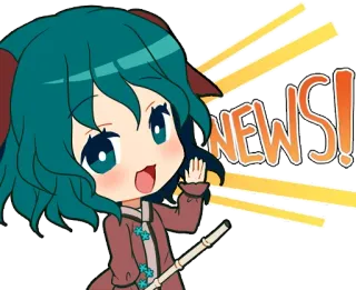 📰 NEWS! news, chibi, cartoon, anime, report telegram sticker