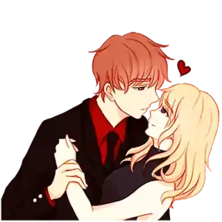 ❤️ pareja, amor, romance, anime, dibujos animados, afecto, abrazo telegram sticker