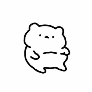 🌱 orso, animale, carino, cartone animato, lineart telegram sticker