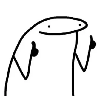 👍 streepmannetje, duim omhoog, positief, minimalistisch, cartoon, simpel, illustratie telegram sticker