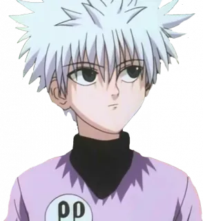 🚆 Killua Hunter x Hunter pp anime, killua, hunter x hunter, cartoon, white hair telegram sticker