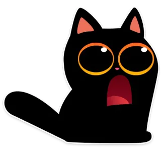 😱 Katze, geschockt, überrascht, Tier, Cartoon, Sticker telegram sticker