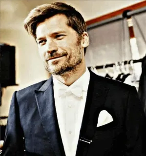 ◽ Jaime Lannister Game of Thrones Jaime Lannister, Game of Thrones, Personagem, Homem, Retrato, Terno, Gravata borboleta telegram sticker