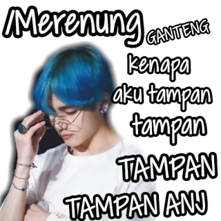 🏁 Merrenung GANTENG kenapa aku tampan tampan TAMPAN TAMPAN ANJ kpop, gutaussehend, lustig, koreanisch, hübsch telegram sticker