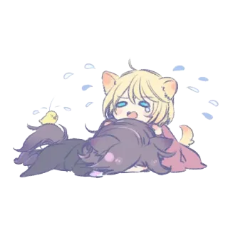 😭 Chibi, weinend, traurig, Katze, süß, kawaii, Anime telegram sticker