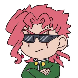 😎 Kakyoin Noriaki JoJo's Bizarre Adventure Anime, Personnage, Jojo, Kakyoin, Lunettes telegram sticker