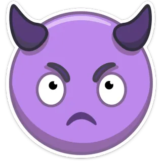 👿 duivel, emoji, boos, monster, horens telegram sticker