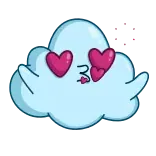 😘 เมฆ, หัวใจ, การ์ตูน, จูบ, ความรัก, น่ารัก, น่าเอ็นดู telegram sticker