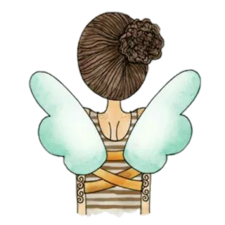 ☺️ fata, ali, vestito, donna, ragazza, carino telegram sticker