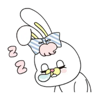 😴 tidur, kelinci, imut, kartun, kawaii, hewan telegram sticker