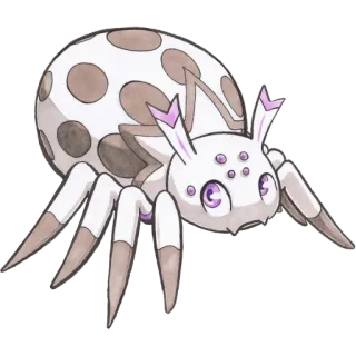 😏 spider, arachnid, insect, cute, white, brown, spots telegram sticker
