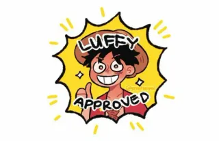 🌊 Monkey D. Luffy One Piece LUFFY APPROVED Anime, Cartoon, Charakter, Zustimmung, One Piece telegram sticker