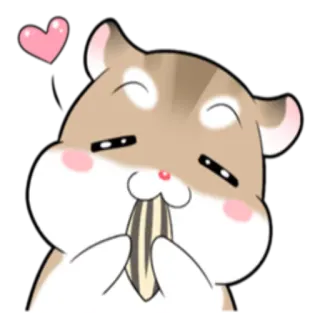 ❤ хомяк, животное, милый, сердце, каваий, счастливый, семечко whatsapp sticker