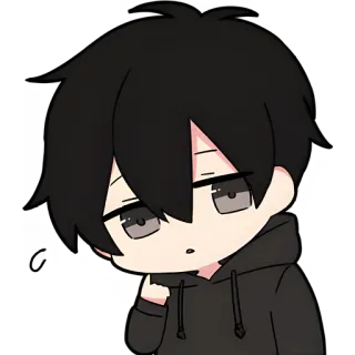 😯 อนิเมะ, จิบิ, มังงะ, เด็กผู้ชาย, เบื่อ telegram sticker