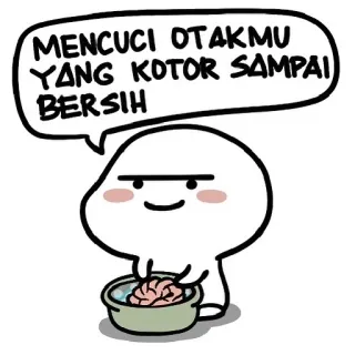😇 MENCUCI OTAKMU YANG KOTOR SAMPAI BERSIH Lavado de cerebro, Limpieza, Lindo, Divertido, Caricatura telegram sticker