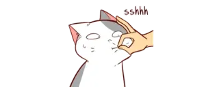 🤫 sshhh gato, psiu, silêncio, fofo, animal, desenho animado telegram sticker