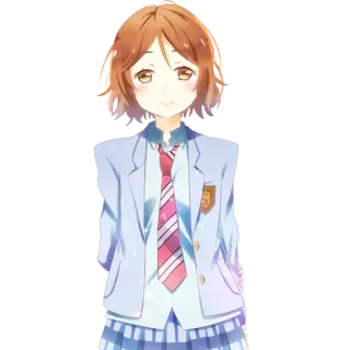 ☺️ Anime, Ragazza, Uniforme scolastica, Cartone animato, Personaggio telegram sticker