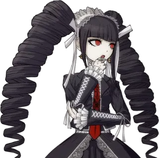 🃏 Celestia Ludenberg Danganronpa Anime, Garota, Gótico, Rabo de cavalo, Olhos vermelhos telegram sticker