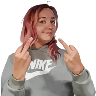 🖕 środkowy palec, obraźliwe, gest, kobieta telegram sticker