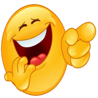😄 emoji, rire, pointer, meme, drôle, expression, jaune whatsapp sticker