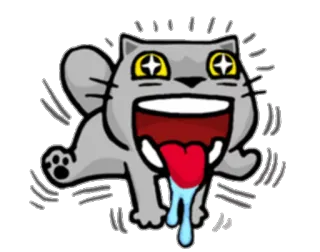 😛 Katze, verrückt, lustig, Cartoon, Sticker telegram sticker
