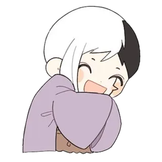 😄 애니메이션, 만화, 만화영화, 귀여운, 행복한, 웃는, 치비 telegram sticker