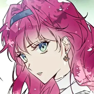 💭 anime, manga, pink hair, woman, cartoon, portrait telegram sticker