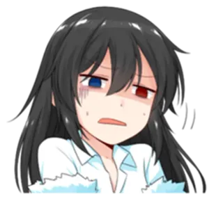 😕 anime, manga, cartoon, girl, character, expression, tired telegram sticker