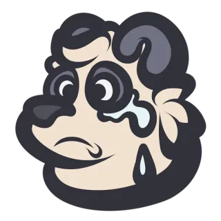 😞 panda, crying, sad, cartoon, animal, sticker, emotion telegram sticker