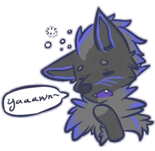 😴 Yaaaawn~ зевок, сонный, животное, мультфильм, милый, уставший whatsapp sticker