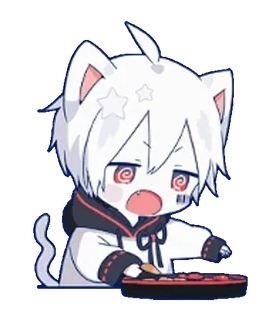 🥮 Anime, Mèo, Hoạt hình, Nhân vật, Dễ thương, Kawaii whatsapp sticker