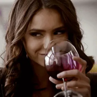 🍷 женщина, вино, пьет, портрет, усмешка, алкоголь, социальный telegram sticker